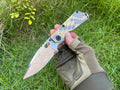 8'' New FoldingKnife Mirror Light D2 Blade Full T4C Titanium Handle PocketKnife DF11