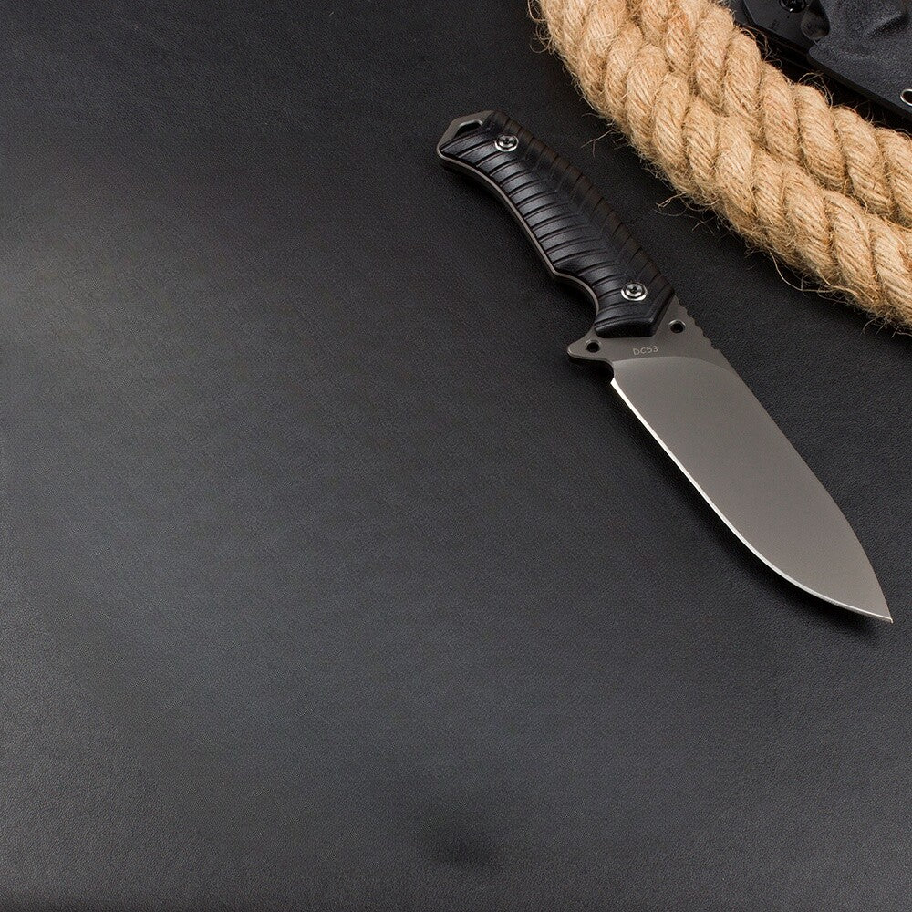 10'' New CNC DC53 Steel 5MM Blade G10 Handle Camping Knife VTH76