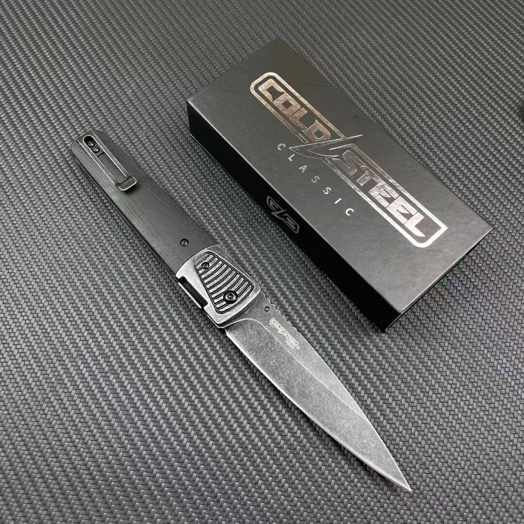 9''New Stone Wash CPM 20CV Blade G10 Handle Tactics Folding Pocket Knife VTF199