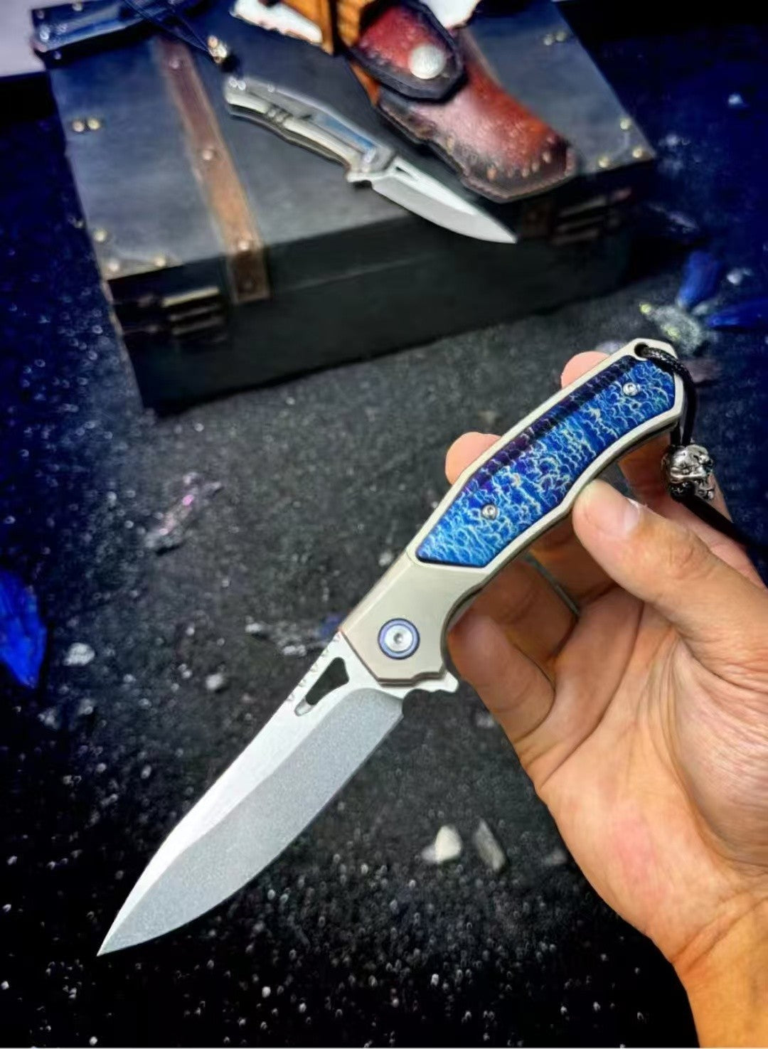 M390 Blade TC4 T4C Handle Collection Folding Pocket Knife VTF111