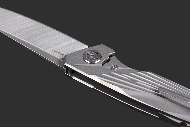 8'' New CNC M390 Steel Blade Full T4C Titanium Handle Pocket Camping Folding Knife DF96