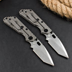 8.5'' New CNC Stone Wash D2 Blade Full T4C Titanium Handle Folding Camping Pocket Tool DF89