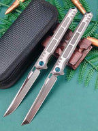 New M390 Blade Full T4C Titanium Handle Pocket Camping Collection Folding Tool VTF11