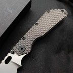 New CNC Stone Wash D2 Steel Blade Full T4C Titanium Handle Pocket Camping Folding Tool DF186B