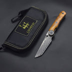 8'' New Fast Opening VG10 Damascus Blade Wood Handle Pocket Folding Tool VTF123