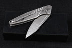 8'' New CNC M390 Steel Blade Full T4C Titanium Handle Pocket Camping Folding Tool DF96