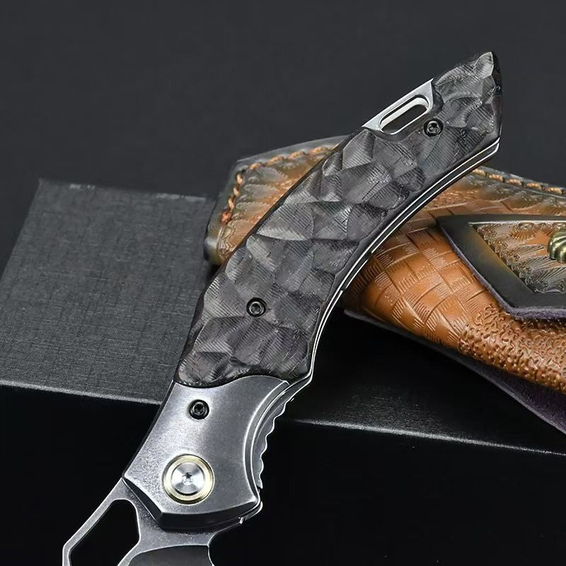 8.5'' New Wootz Steel Blade Wood Handle Camping ToolFolding Knife VTF100