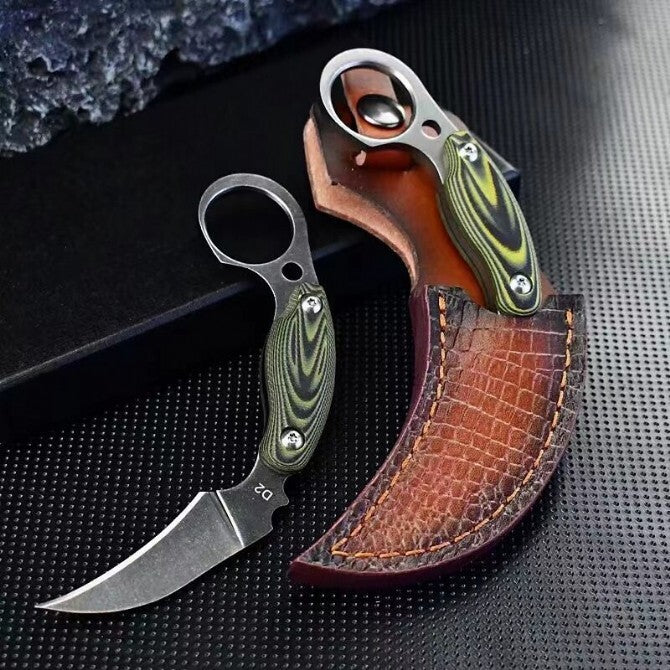 New Stone Wash D2 Fixed Blade G10 Handle Collection Claw EDC Knife C12