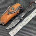 8'' New Fast Opening VG10 Damascus Blade Wood Handle Pocket Folding Knife VTF05