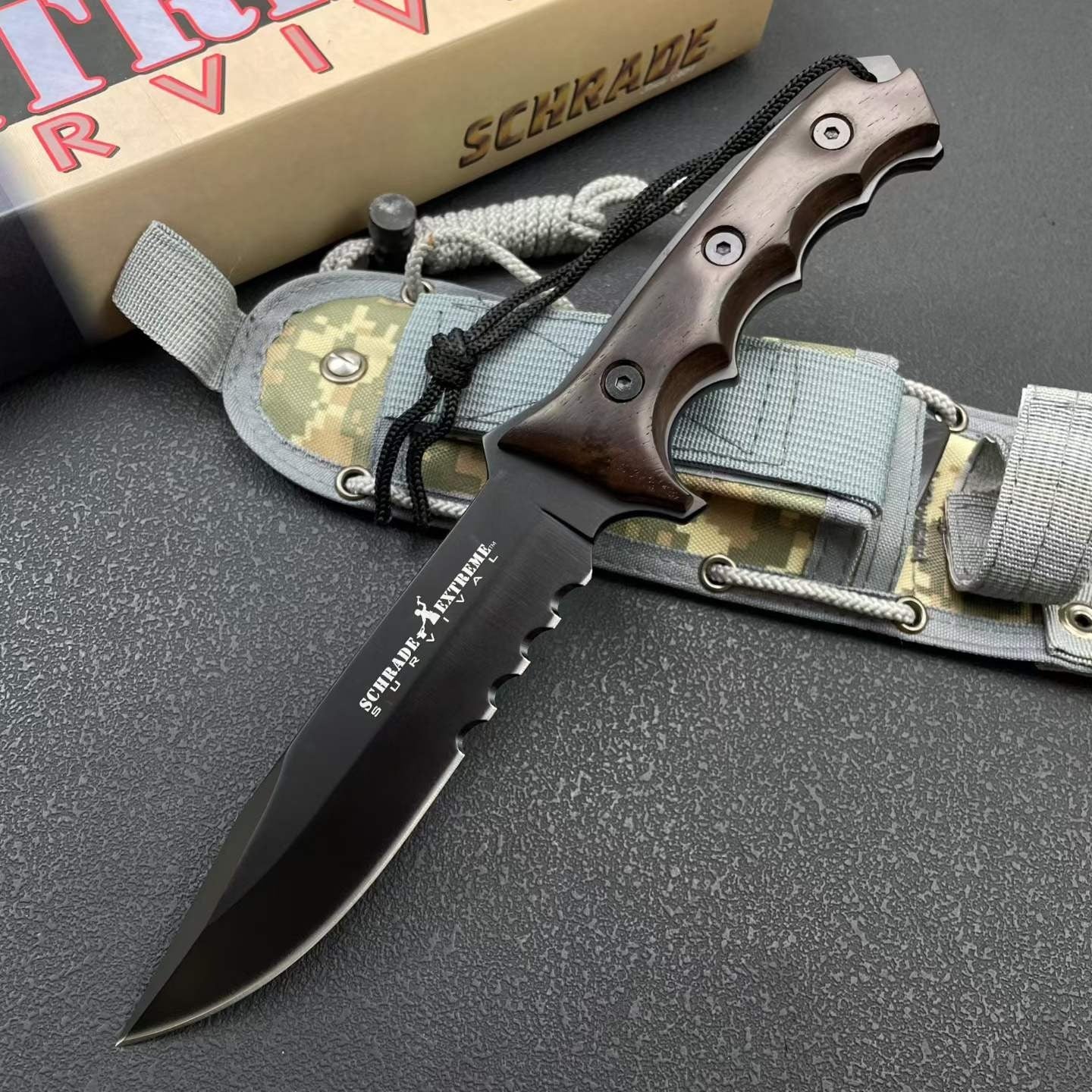 12'' New 9Cr15MoV Steels ABS handle camping Hunting Knife VTH87W