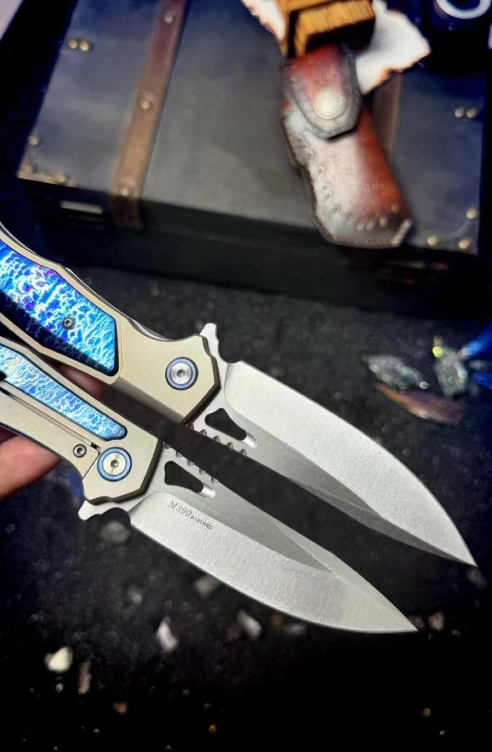 M390 Blade TC4 T4C Handle Collection Folding Pocket Knife VTF111