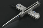 New CNC D2 Blade Sebenza 21 Style Full T4C Titanium Handle Pocket Camping Folding Tool DF05