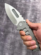 8.5''New CNC D2 Steel Blade Full T4C Titanium Handle  Pocket Camping Folding Tool VTF59T
