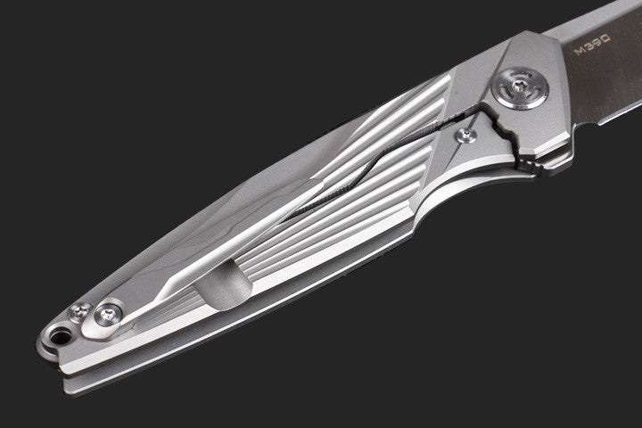 8'' New CNC M390 Steel Blade Full T4C Titanium Handle Pocket Camping Folding Knife DF96