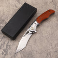 8'' New MirrorLight D2 Blade Wood Handle Pocket Folding Camping Knife DF166