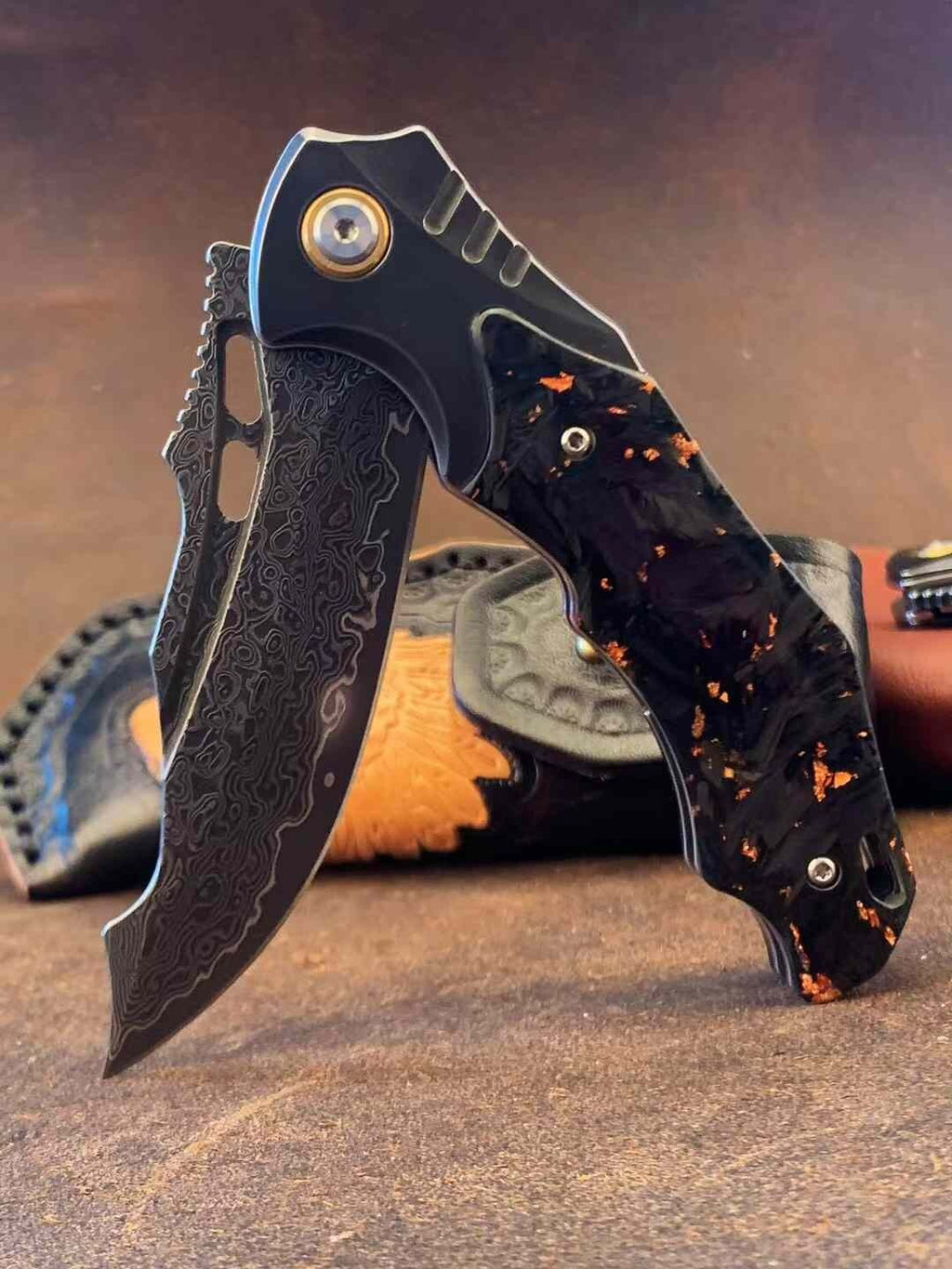 New FoldingKnife Damascus Blade Pocket Camping Knife VTF172