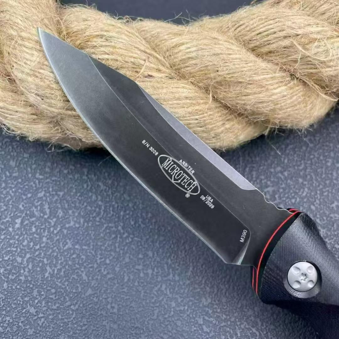 New M390 Steel Stone Wash 4MM Blade G10 Handle Full Tang Camping Knife VTH74B