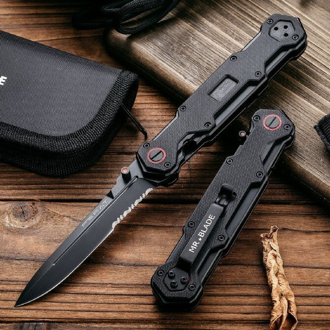 9.5''New Manual Folding Knife D2 Blade G10 Handle Pocket Knife VTF87