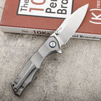 9'' New Manual VG10 Blade Full T4C Titanium Handle Pocket Camping Folding Tool VTF97