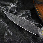8'' New VG10 Damascus Blade Wood Handle Camping Pocket Folding Tool VTF183