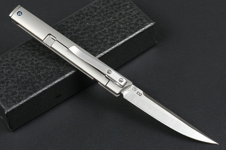 7.5'' New CNC D2 Steel Blade Full T4C Titanium Handle Pocket Camping Hiking Folding Knife DF43