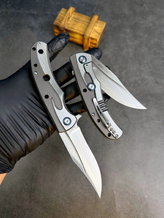 8.5'' New Folding Knife M390 Blade 420Z2 Steel Handle Camping Knife VTF48