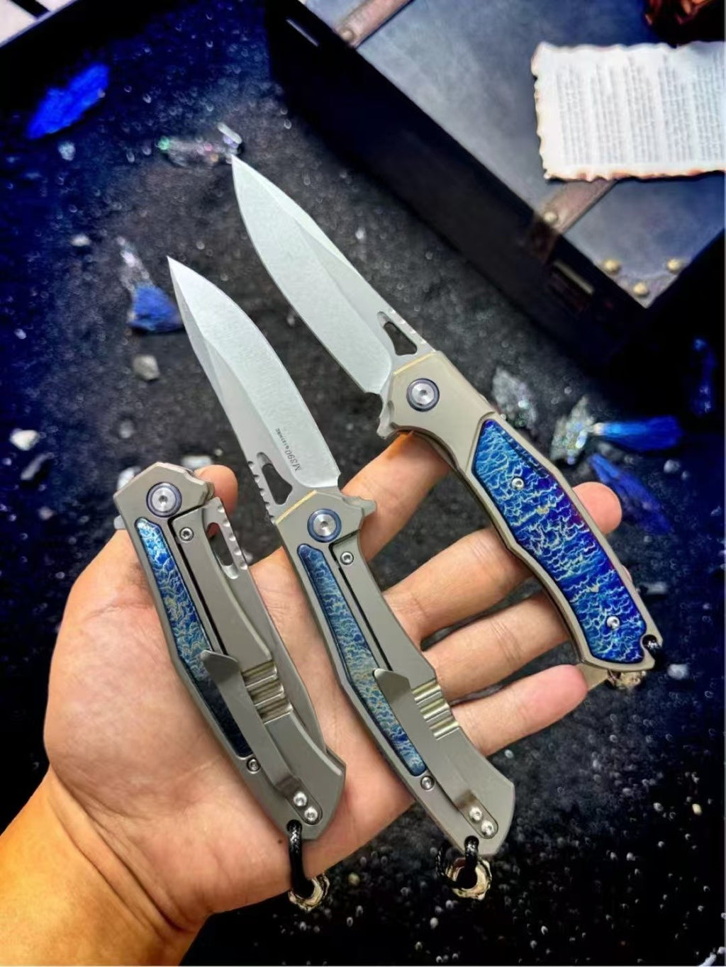 M390 Blade TC4 T4C Handle Collection Folding Pocket Knife VTF111
