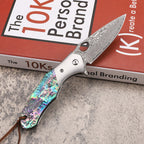 New Folding Tool VG10 Damascus Blade Wood Handle Camping Tool VTF43