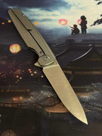8'' New M390 Steel Blade Full T4C Titanium Handle Pocket Camping Folding Tool VTF10