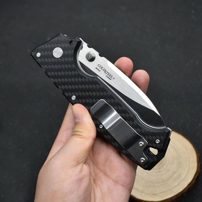New M390 Steel Blade carbon fiber Handle Pocket Back Lock Camping Folding Knife VTF190