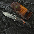 8'' New Manual Folding Knife VG10 Damascus Blade Wood Handle Pocket Knife VTF12