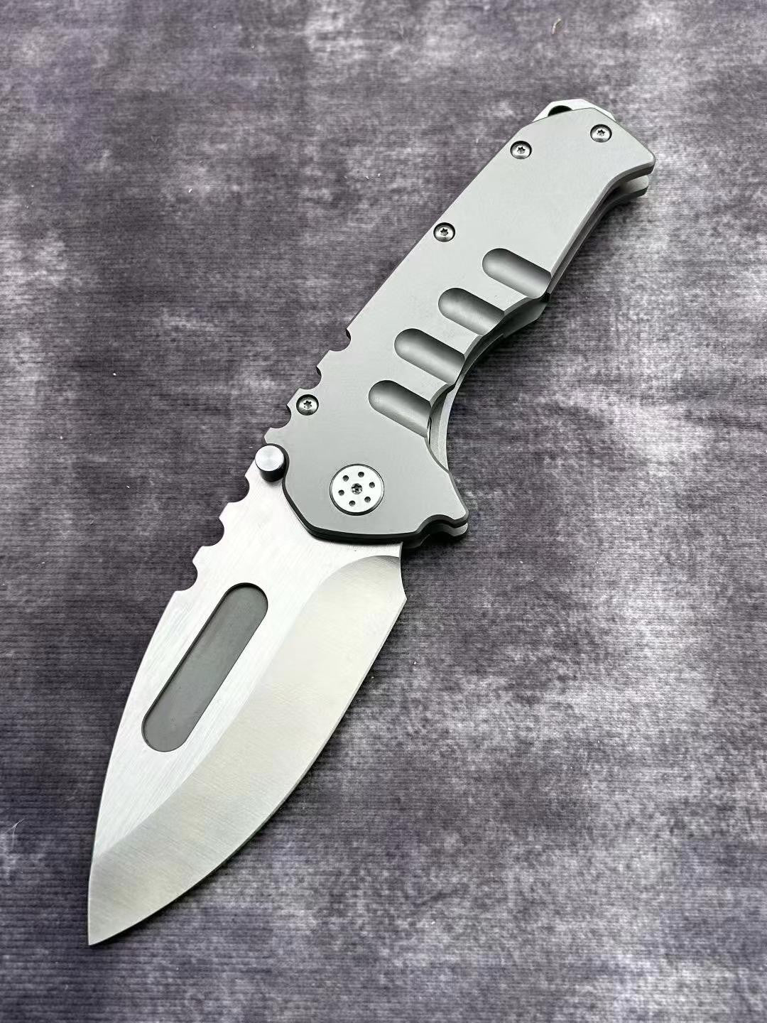 8.5''New CNC D2 Steel Blade Full T4C Titanium Handle  Pocket Camping Folding Knife VTF59T