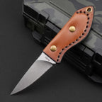 6'' New Mini DC53 Blade Leather Handle Full Tang Camping EDC Tool VTH68