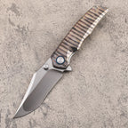 New CNC VG10 Steel Blade Full T4C Titanium Handle Pocket Camping Collection Folding Tool VTF25