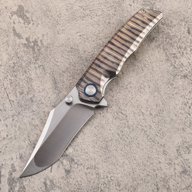 New CNC VG10 Steel Blade Full T4C Titanium Handle Pocket Camping Collection Folding Knife VTF25