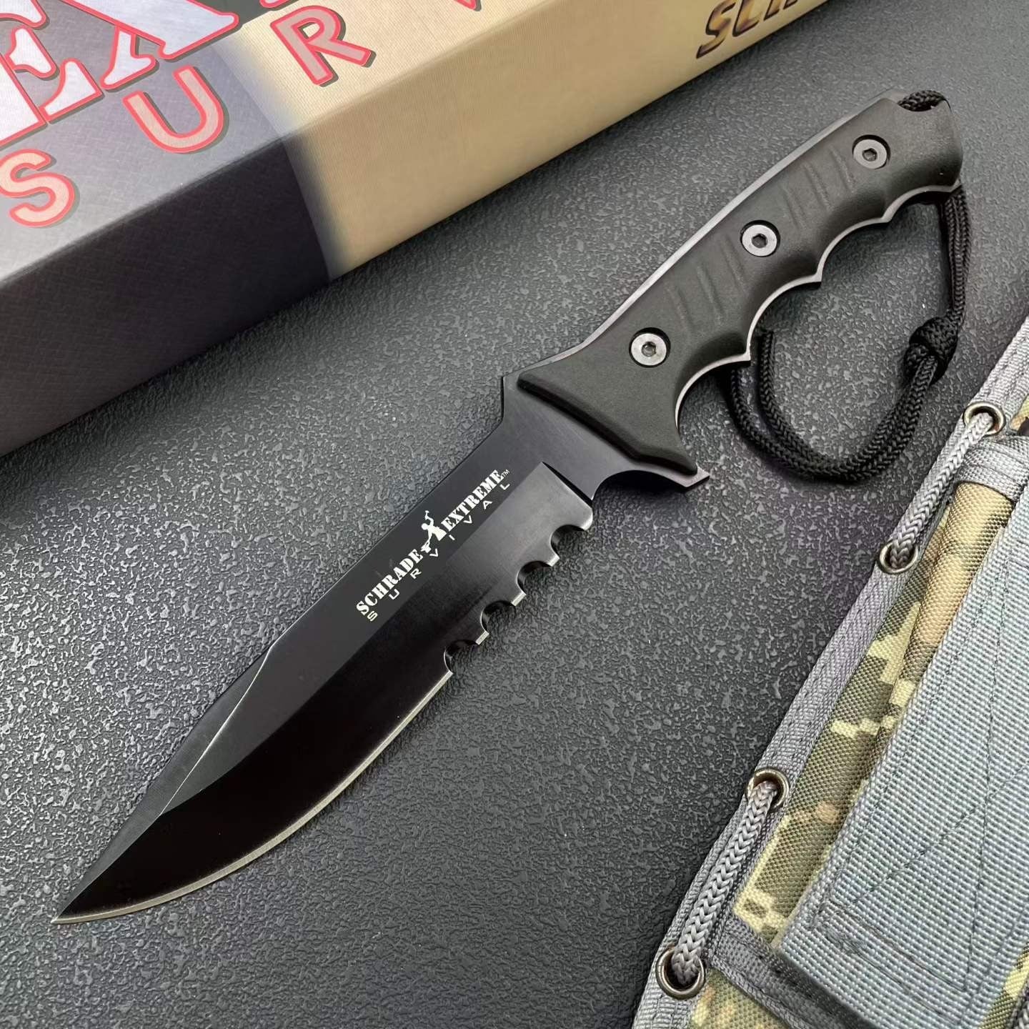 12'' New 9Cr15MoV Steels ABS handle camping Hunting Knife VTH87