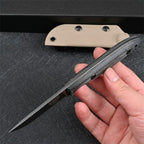 7'' New Stone Wash DC53 Fixed Blade Flax Handle camping Tool VTH54