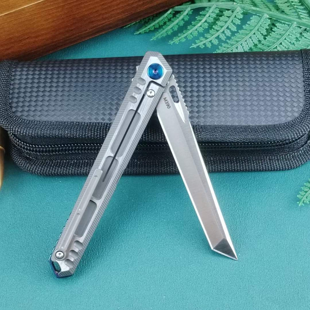 New M390 Blade Full T4C Titanium Handle Pocket Camping Collection Folding Knife VTF11