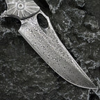 8'' New Fast Opening VG10 Damascus Blade Wood Handle Pocket Folding Tool VTF29