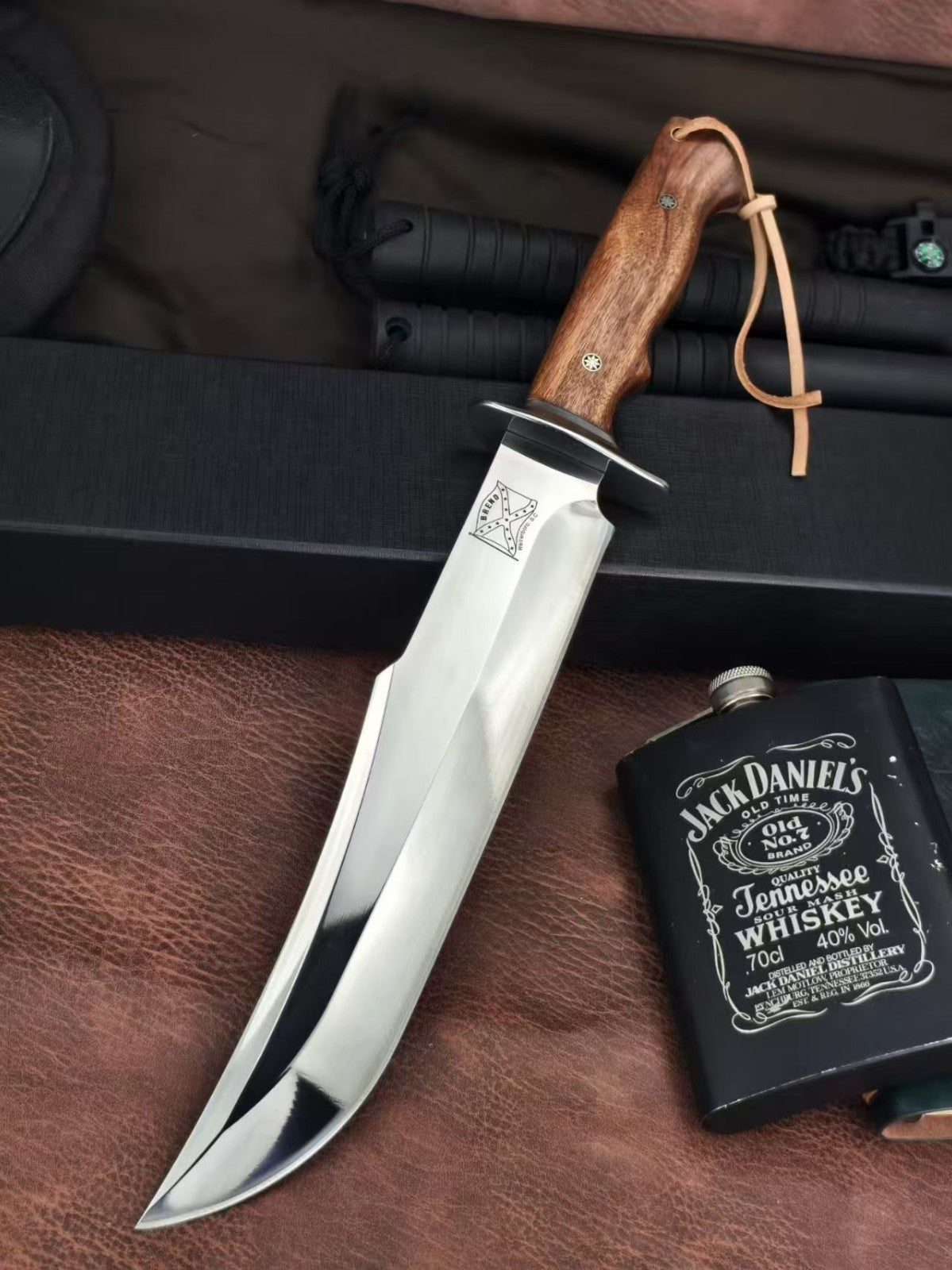 16'' New Mirror Light M390 Steels Wood handle Camping Knife M8