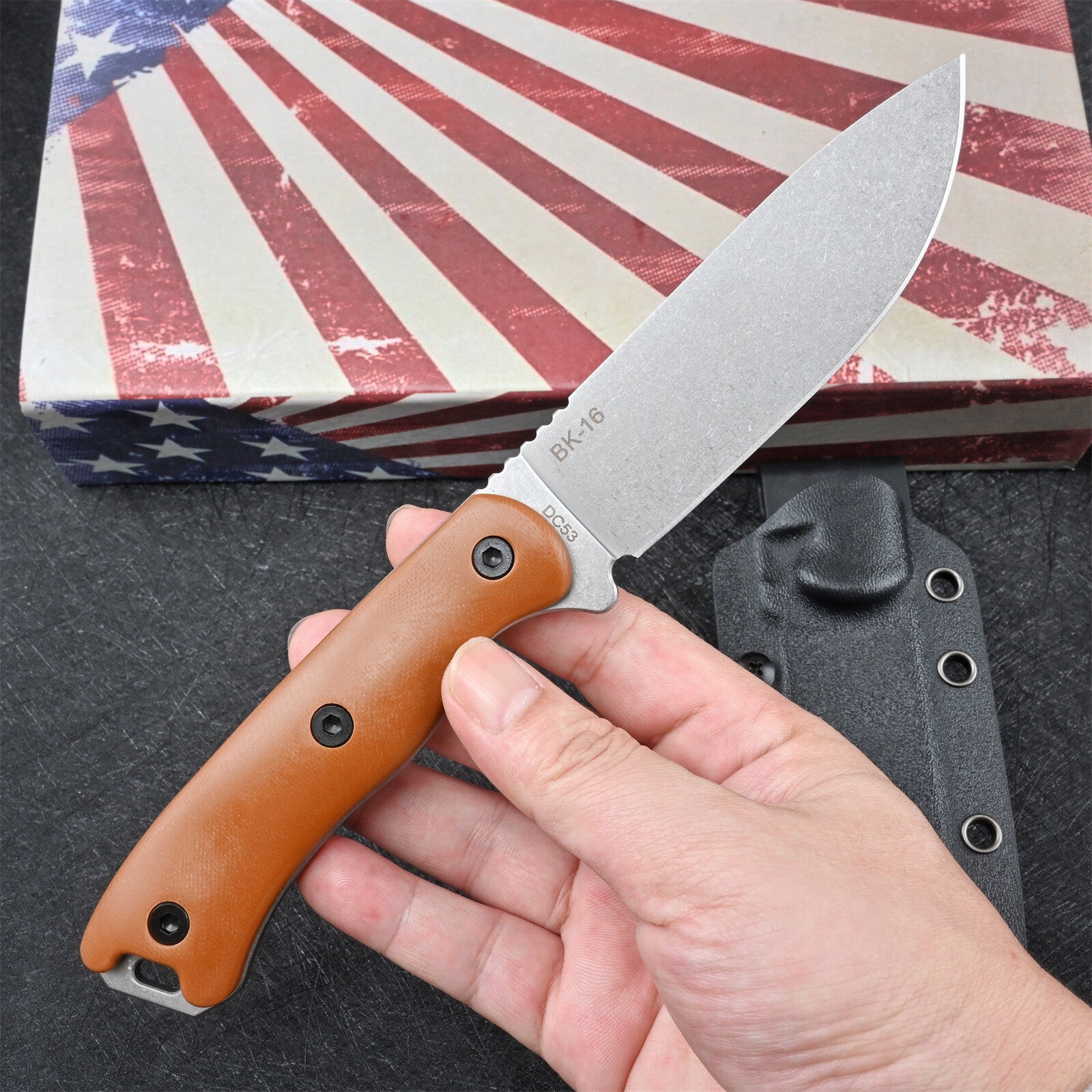9'' New CNC DC53 Blade Full Tang G10 Handle Camping Knife VTH13