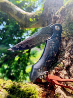 8'' New Folding Tool VG10 Damascus Blade Wood Handle Camping PocketTool VTF99
