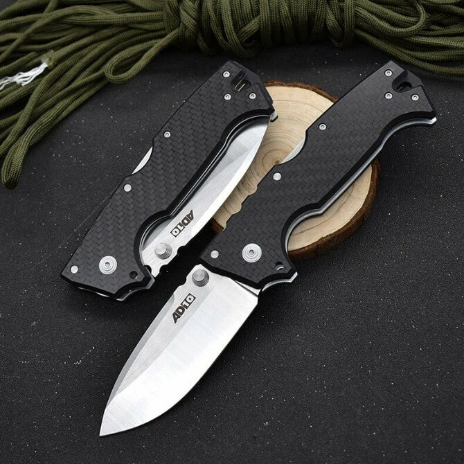 New M390 Steel Blade carbon fiber Handle Pocket Back Lock Camping Folding Knife VTF190