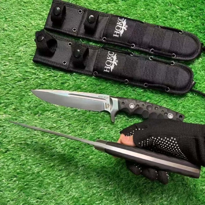 11'' New Full Tang D2 Steel Blade G10 Handle Camping Knife VTH97