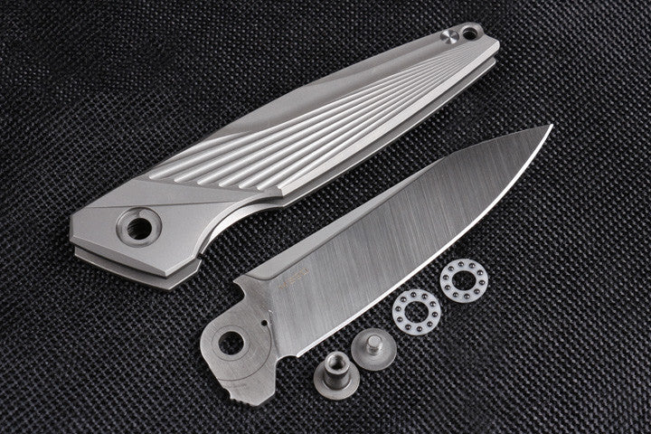 8'' New CNC M390 Steel Blade Full T4C Titanium Handle Pocket Camping Folding Knife DF96
