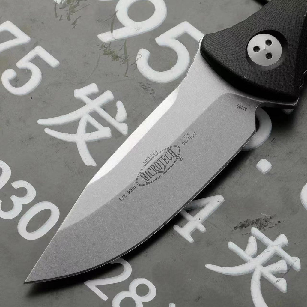 8'' New M390 Steel Stone Wash 4MM Blade G10 Handle Full Tang Camping Knife VTH74