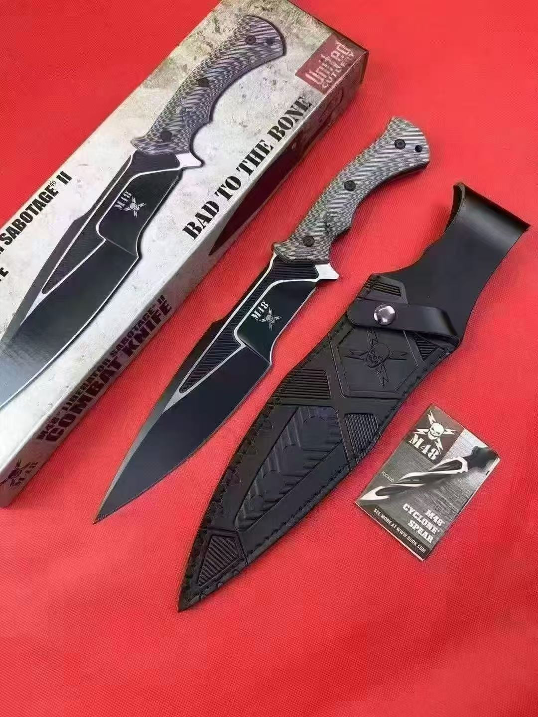 New CNC 7Cr13Mov Steels Fiber Glass handle Collection Knife M48
