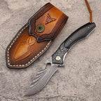 8'' New Folding Tool VG10 Damascus Blade Wood Handle Camping Tool VTF16