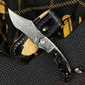 8'' New Folding Knife VG10 Damascus Blade Pocket Camping tKnife VTF68