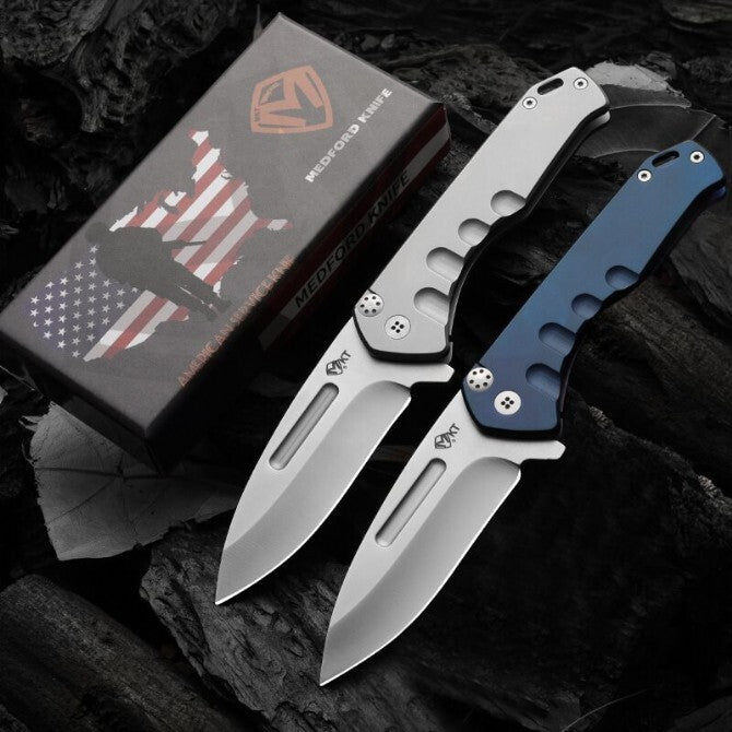 8.5''New Manual Folding Knife D2 Steel Blade All Steel Handle Folding Knife DF33